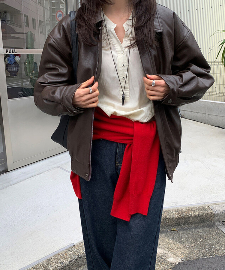 【起毛】ループワイドデニムパンツ DEEP DENIM