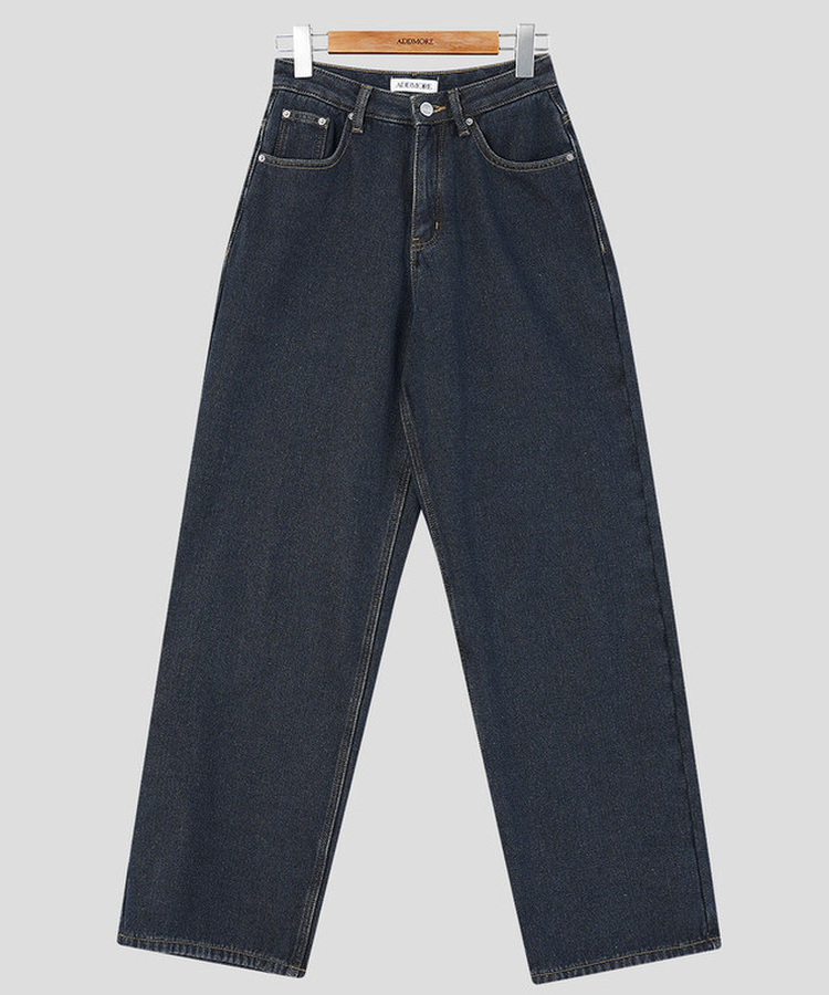 【起毛】ループワイドデニムパンツ