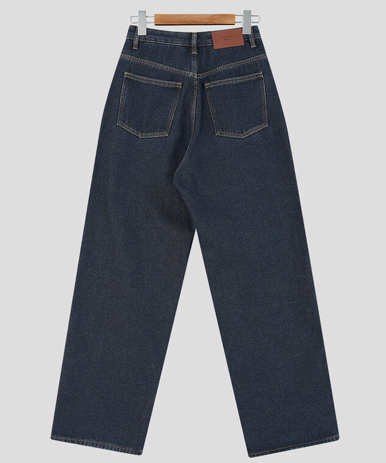 【起毛】ループワイドデニムパンツ