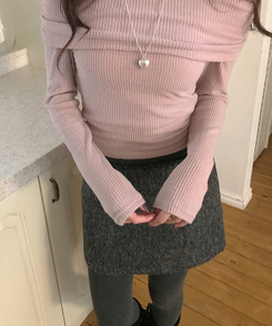 ウールミニスカート BLACK