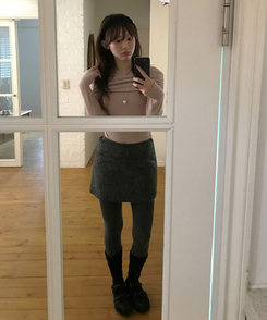 ウールミニスカート BLACK