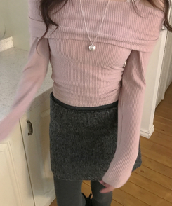 ウールミニスカート BLACK