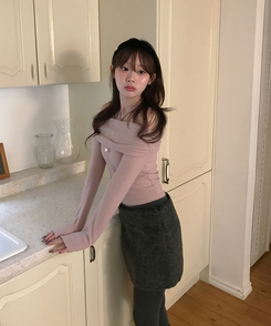 ウールミニスカート BLACK