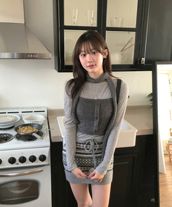 ビンテージノルディックポムポムスカート GREY