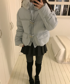 ダッフルフードダウンジャンパー SKY BLUE