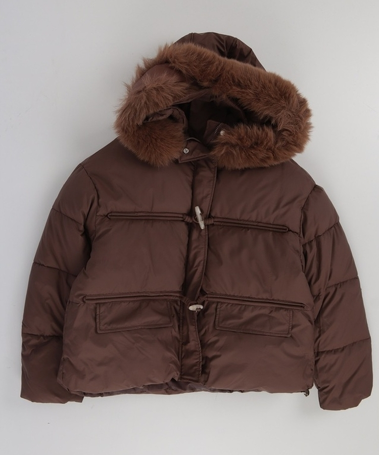 ダッフルフードダウンジャンパー