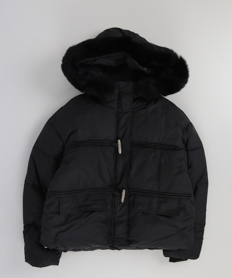 ダッフルフードダウンジャンパー