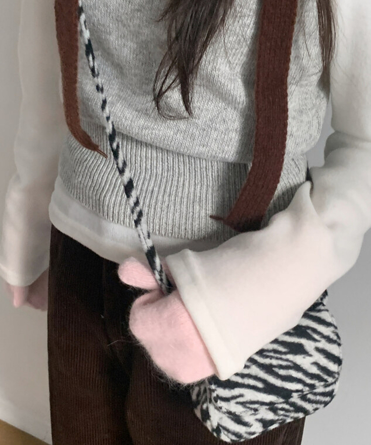 ニットレイヤードビスチェ GREY