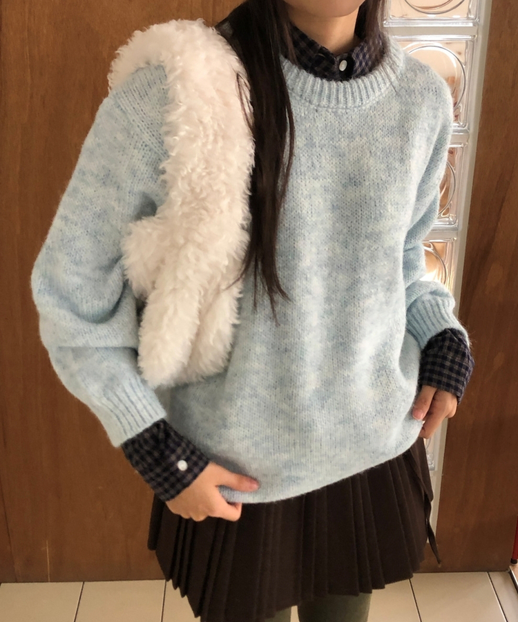 ドダンブルトートショルダーファーバッグ IVORY