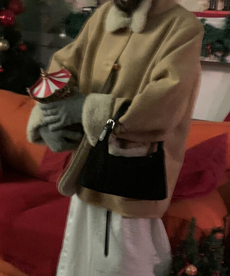 スエードミニトートデイリーバッグ BLACK