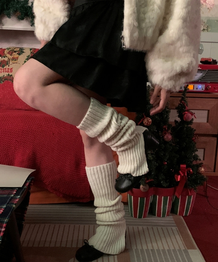 スリットニットレッグウォーマー IVORY