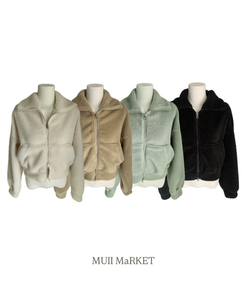 ミンクハイネックファージップアップ