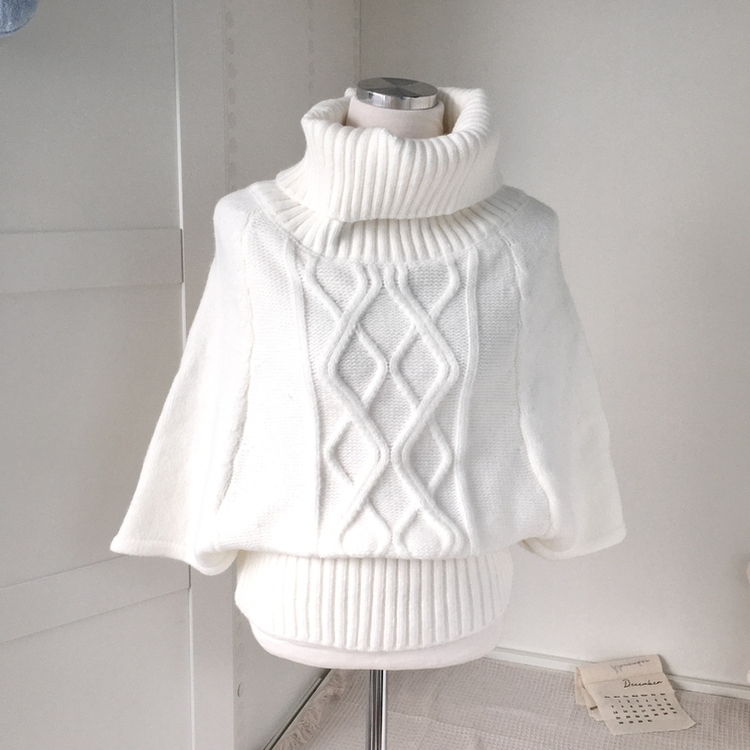 윈터 달빛천사 꽈배기 빈티지 대장 모리걸 판초 터틀넥 케이프 망토 니트 목도리