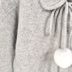 아이시 리본폼폼 솜뭉 긴팔 카라 니트 가디건