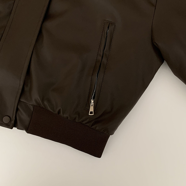 レイヤードフードレザーフードジャンパー