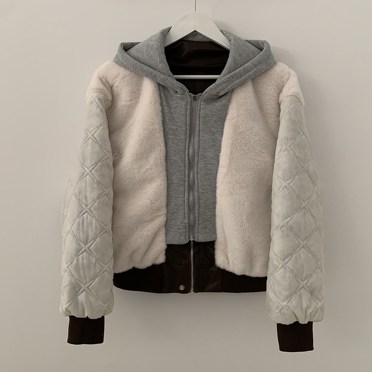 レイヤードフードレザーフードジャンパー