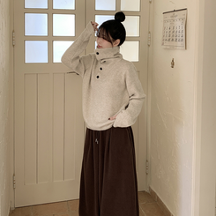 タートルネックハンドウォーマーニット IVORY