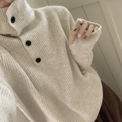 タートルネックハンドウォーマーニット IVORY