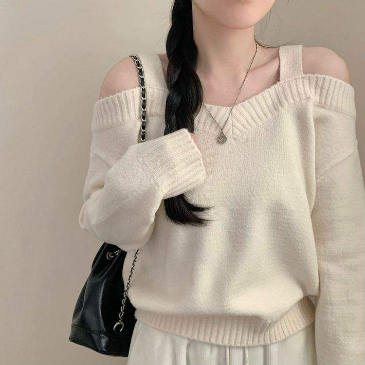 Vネックワンオフニット(5color) IVORY