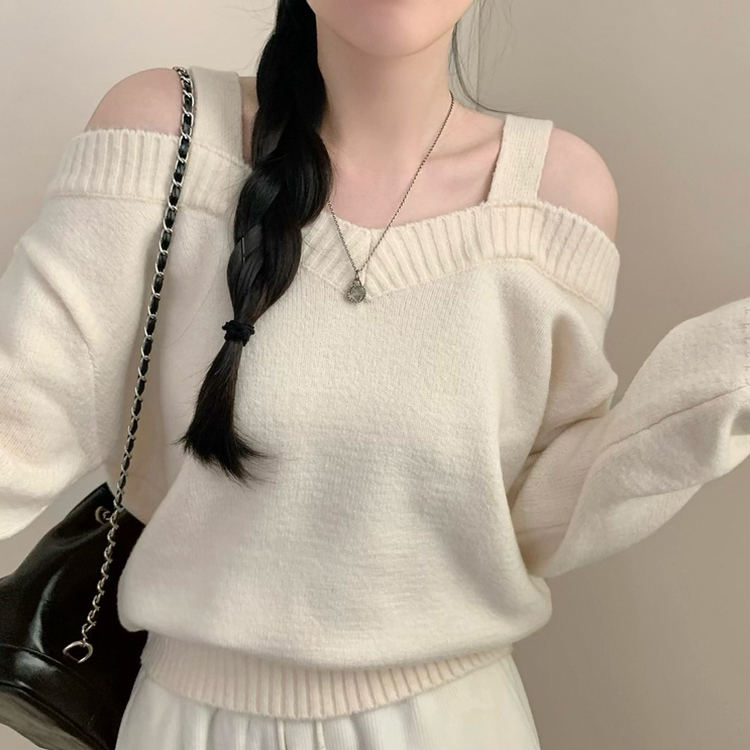 Vネックワンオフニット(5color) IVORY