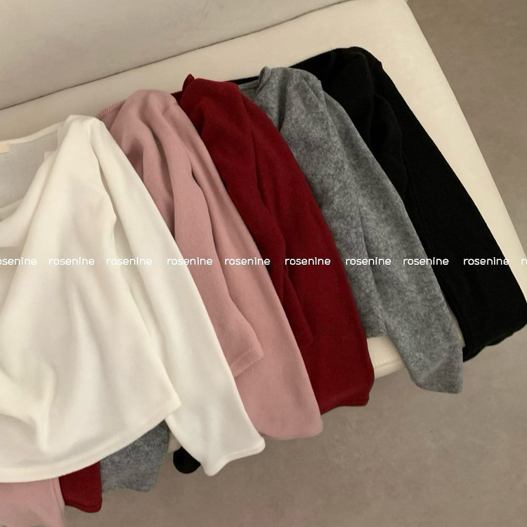 ドレープオフショルダー長袖Tシャツ(5color)