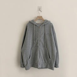 刺繍ストリングフードジップアップ