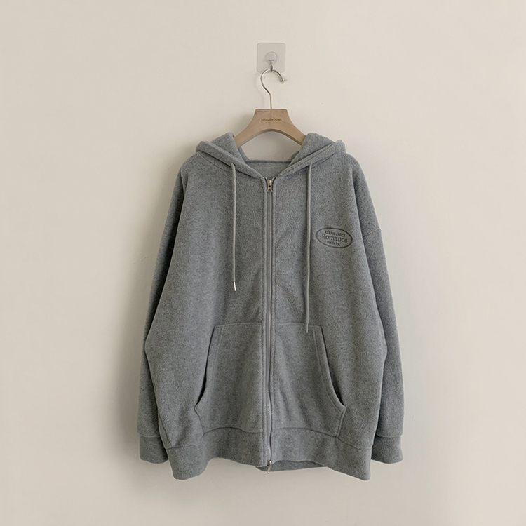 刺繍ストリングフードジップアップ