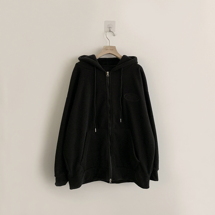 刺繍ストリングフードジップアップ