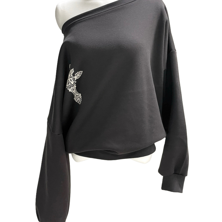 【起毛】クロスオフルーズトレーナー