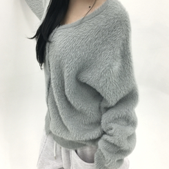 ブラシアンゴラニットカーディガン SKY BLUE