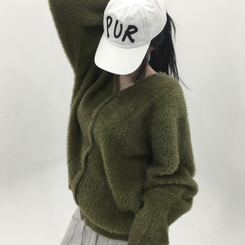 ブラシアンゴラニットカーディガン KHAKI