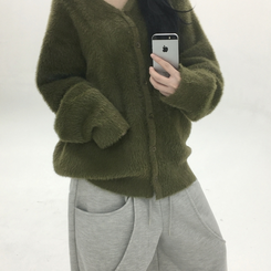 ブラシアンゴラニットカーディガン KHAKI