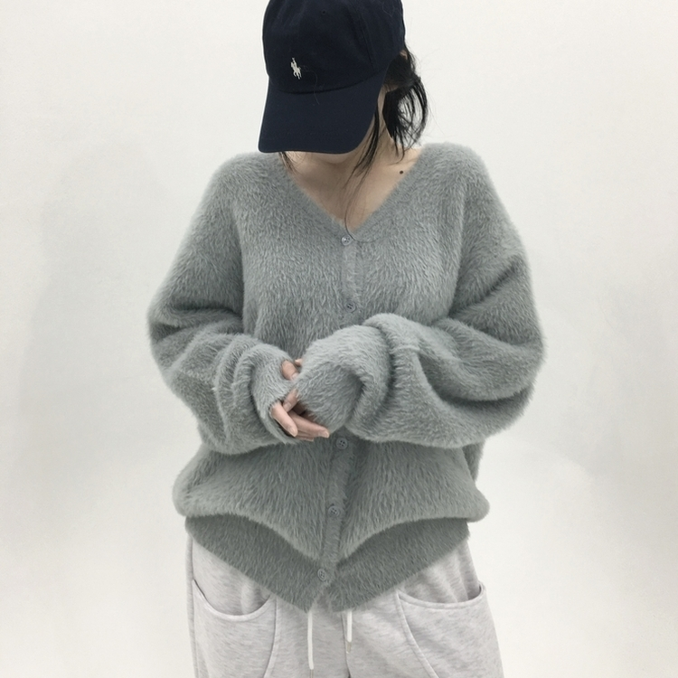 ブラシアンゴラニットカーディガン SKY BLUE