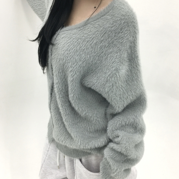 ブラシアンゴラニットカーディガン SKY BLUE