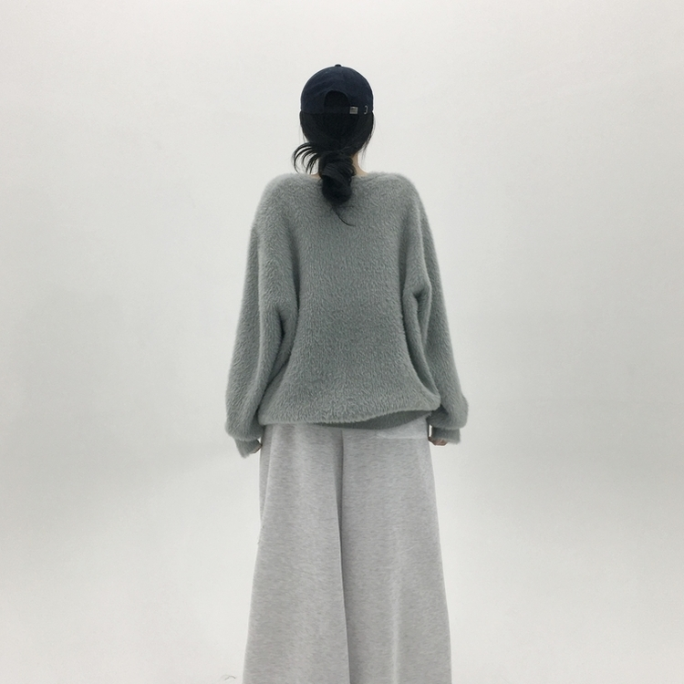 ブラシアンゴラニットカーディガン SKY BLUE