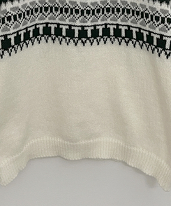 ノルディックパターンハーフジップアップニット