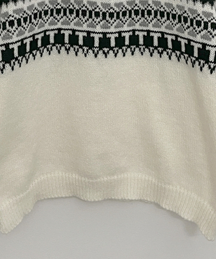 ノルディックパターンハーフジップアップニット