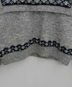 【ショール付き】ペイズリーリボンニット