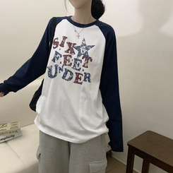 ビンテージラグランバイカラー長袖Tシャツ IVORY