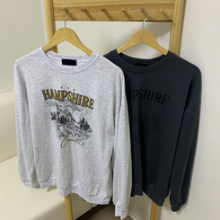 プリンティングラウンドネックトレーナー