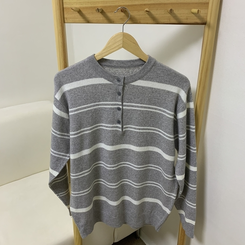 ボタンストライプウールニット(5color)