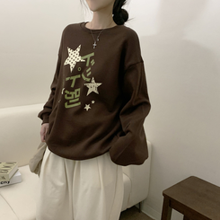 【起毛】スタードットトレーナー BROWN