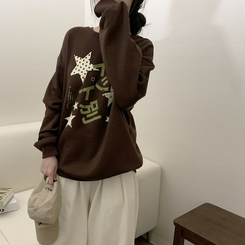 【起毛】スタードットトレーナー BROWN