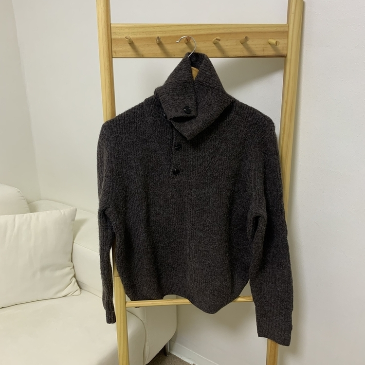 タートルボタンウォーマー厚手ニット