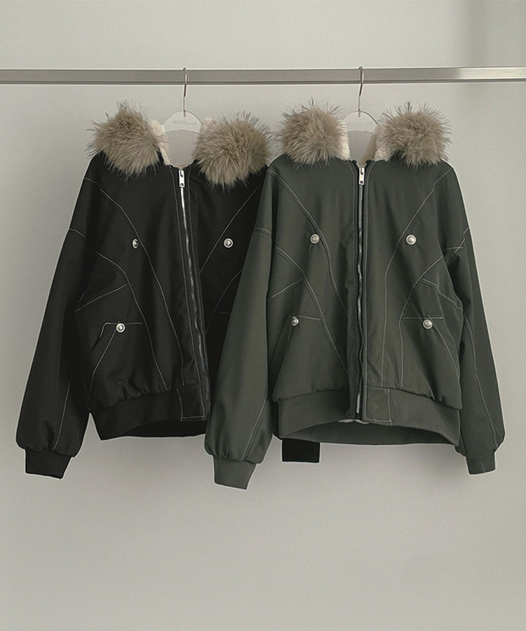 【起毛】ビンテージファーダウンジャケット