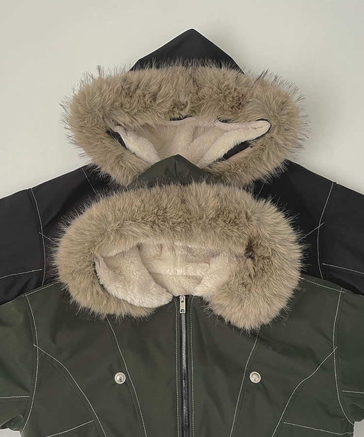 【起毛】ビンテージファーダウンジャケット