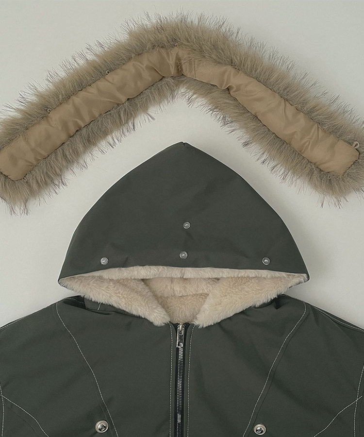 【起毛】ビンテージファーダウンジャケット