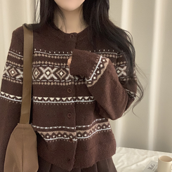 厚手ノルディックニットカーディガン CHESTNUT BROWN