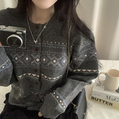 厚手ノルディックニットカーディガン GREY