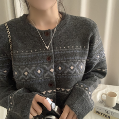 厚手ノルディックニットカーディガン GREY